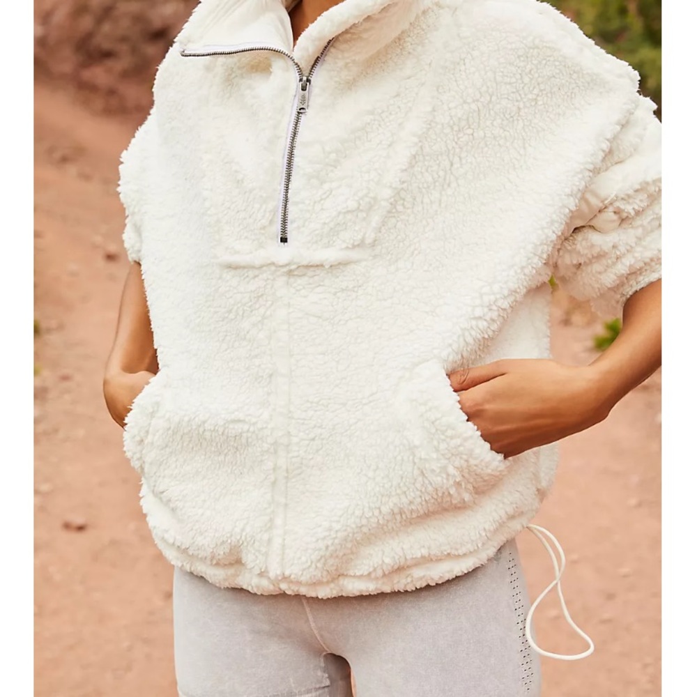 Free people movement Nantucket fleece sherpa quarter zip pullover sweatshirt